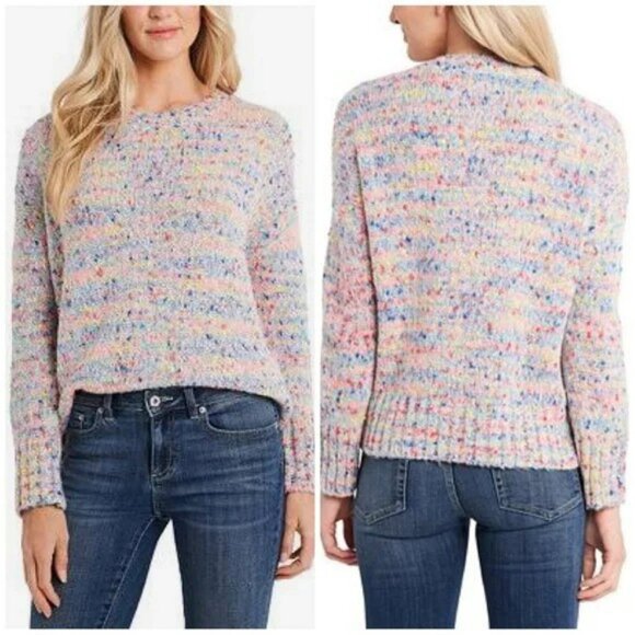 CeCe Wool Blend Multicolor Chunky Knit Boxy Fit Sweater - Size XL - Picture 1 of 16